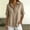 Khaki, variant on Womens Shirts Short Sleeve V Neck 100%Linen Short Sleeve Blouses Chiffon Tops Business Casual Outfits Summer Clothes Summer Shirts for Women Dark Blue,S