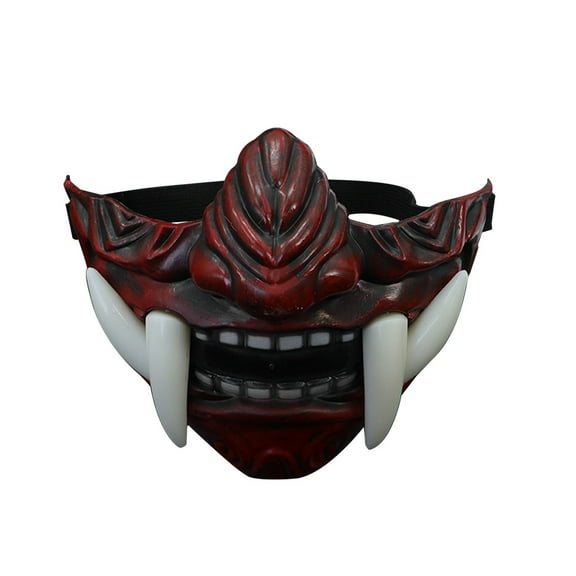 Halloween Red Prajna Mask New Half Face Mask Horror Mask Ghost Face Mask Dress Up