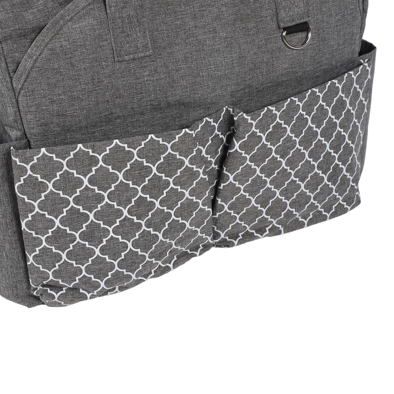 NFTIGB Waterproof Travel Diaper Messenger Bag with Pacifier Case Geometric Print Zipper Closure Tissue Pocket Large Capacity Tote for Mom and Dad (17.72 inches / 45 cm)