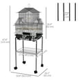 thumbnail image 3 of PawHut 48" Bird Cage, Parrot Cage for Finches, Canaries, Budgies, Black, 3 of 10