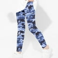 thumbnail image 4 of Odeerbi Kids Girls Leggings Camouflage Stretchy Tights Pants High Waist Camouflage Printed Pants Stretchy Soft Tights Kids Summer School Wearing Blue, 4 of 5