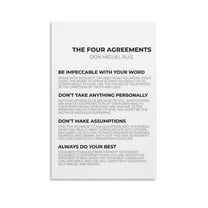 Four Agreements Wall Art Canvas Art Poster and Wall Art Picture Print Modern Family bedroom Decor Posters 24x36inch(60x90cm)