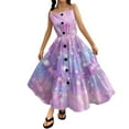 thumbnail image 1 of Robe pour Enfants Robe d'Été Décontractée pour Filles Tout-Petits Bretelles Spaghetti Robe Tournante Robe Fille Violette 8 Ans-9 Ans, 1 of 5