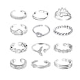 thumbnail image 1 of 12pcs Adjustable Alloy Toe Rings - Shiny Fashion Gift for Women, 1 of 1