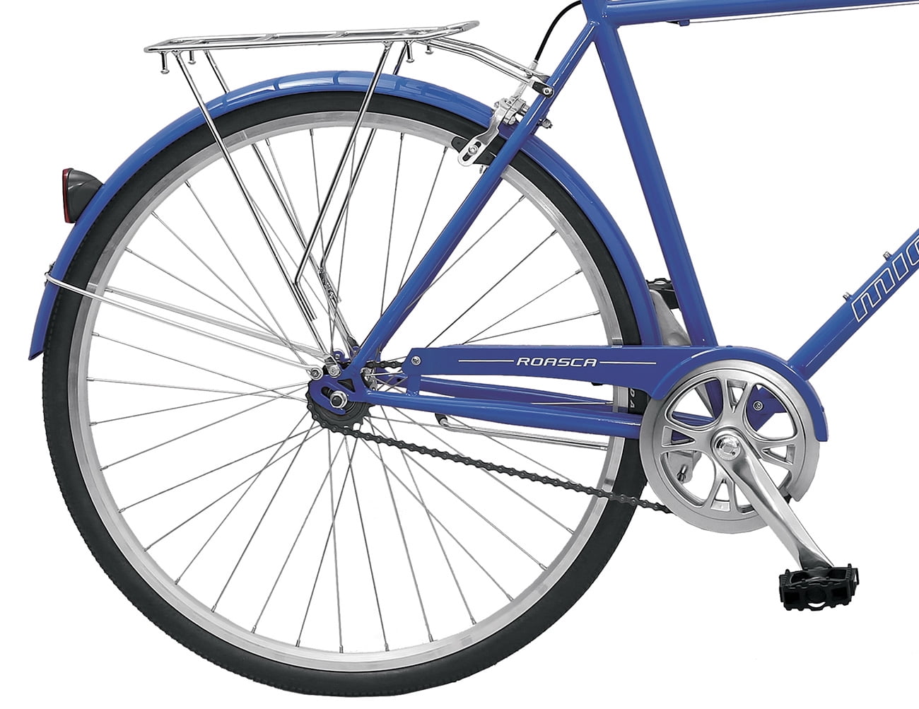 Wonder Wheels City Bike 700C 53Cm /21" Hi-Ten Steel Frame, 1 Speed Bicycle, Bike, V-Brake, Alloy Rims 700C*14G*32H, Tire:700Cx35 Black. With Back Rack - Slate Blue