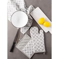 thumbnail image 3 of DII Modern Style Cotton Lattice Oven Mitt and Potholder Set in Gray, 3 of 4