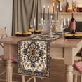 thumbnail image 2 of Boho Ethnic Short Table Runner 36 Inches Long,Vintage Bohemian Traditional Floral Classic Cotton Linen Table Runners Dresser Scarves,Tabletop Scarf Furniture Cover for Home Dinner Party Decor 13"x36", 2 of 8