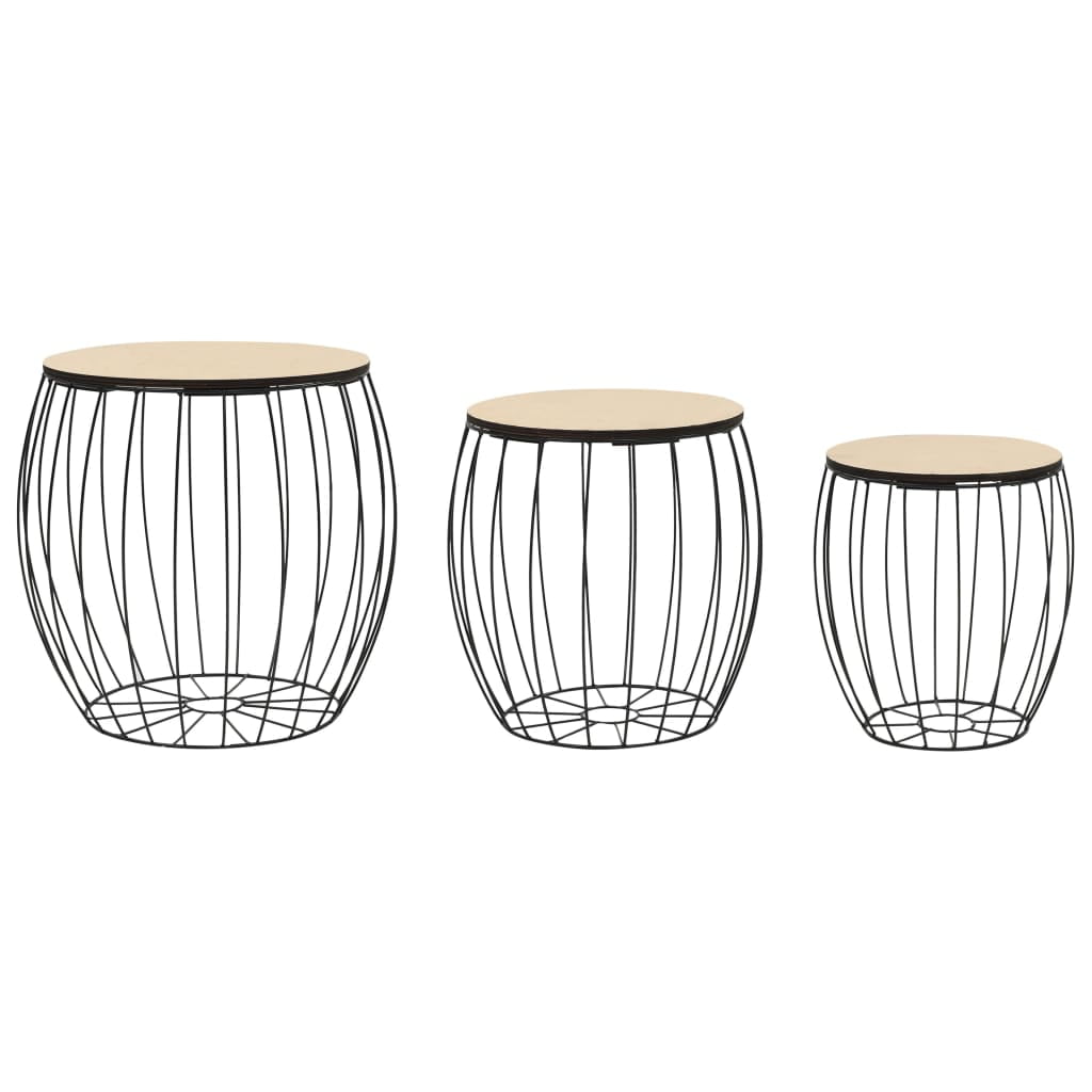 Kepooman Accent Tea Telephone Table Stand for Home Office, Set of 3, Black Kepooman Accent Tea Telephone Table Stand for Home Office, Set of 3, Black