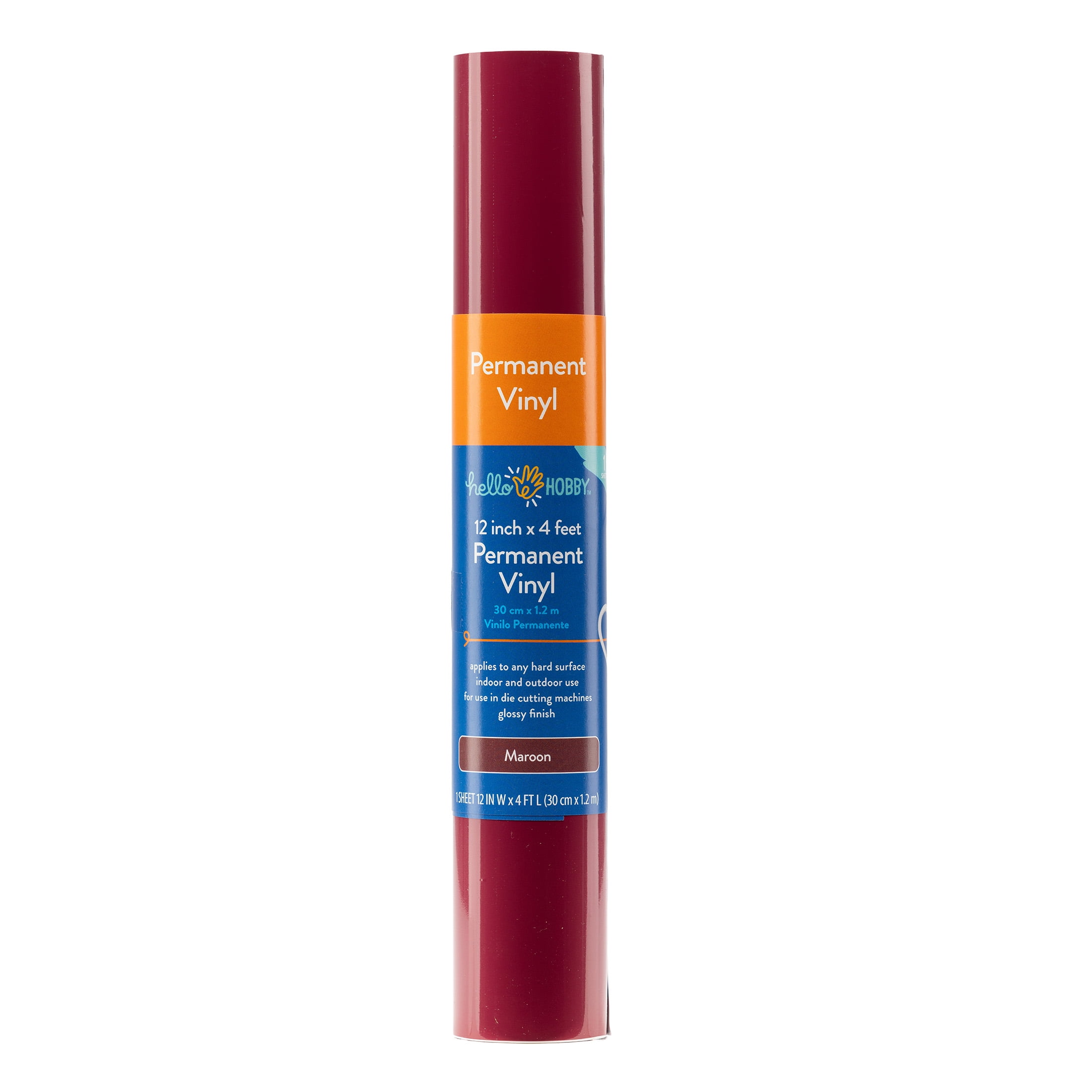 (3 pack) Hello Hobby 12" x 4' Maroon Permanent Craft Vinyl Roll