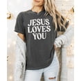 thumbnail image 3 of Jesus Loves You Shirt for Women Christian Faith Easter Inspirational Distressed Tee Pepper Shirt Adult X-Large, 3 of 7