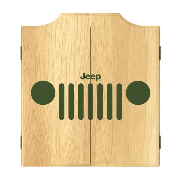 Dart Board Cabinet Set Jeep Grille 1 Dartboard Game Includes 6 Steel Tip Darts Scoreboard Hanging Wood Cupboard Com Dart Board Cabinet Set Jeep Grille 1, Hanging Dartboard Cabinet