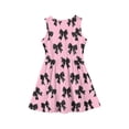 thumbnail image 4 of CCRFTGI Girls Dresses Size 10-12 A-Line Pink Bow Print Dress Party Cute Sleeveless Girls Clothes 2026 Summer Fashion Casual Beach Fancy Dresses Pink 11-12 Years, 4 of 4