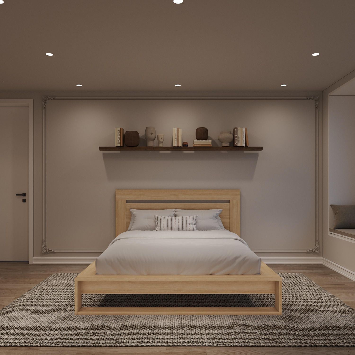 Parure de lit Morgan Queen Size avec tête de lit et sommier à lattes