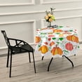 thumbnail image 7 of Dreamtimes Thanksgiving Day Tablecloth 60",Watercolor Pumpkins Pattern Party Lace Round Table Cloth Water Resistant Spill Proof Large Table Cover for Kitchen BBQ Dining Party, 7 of 7