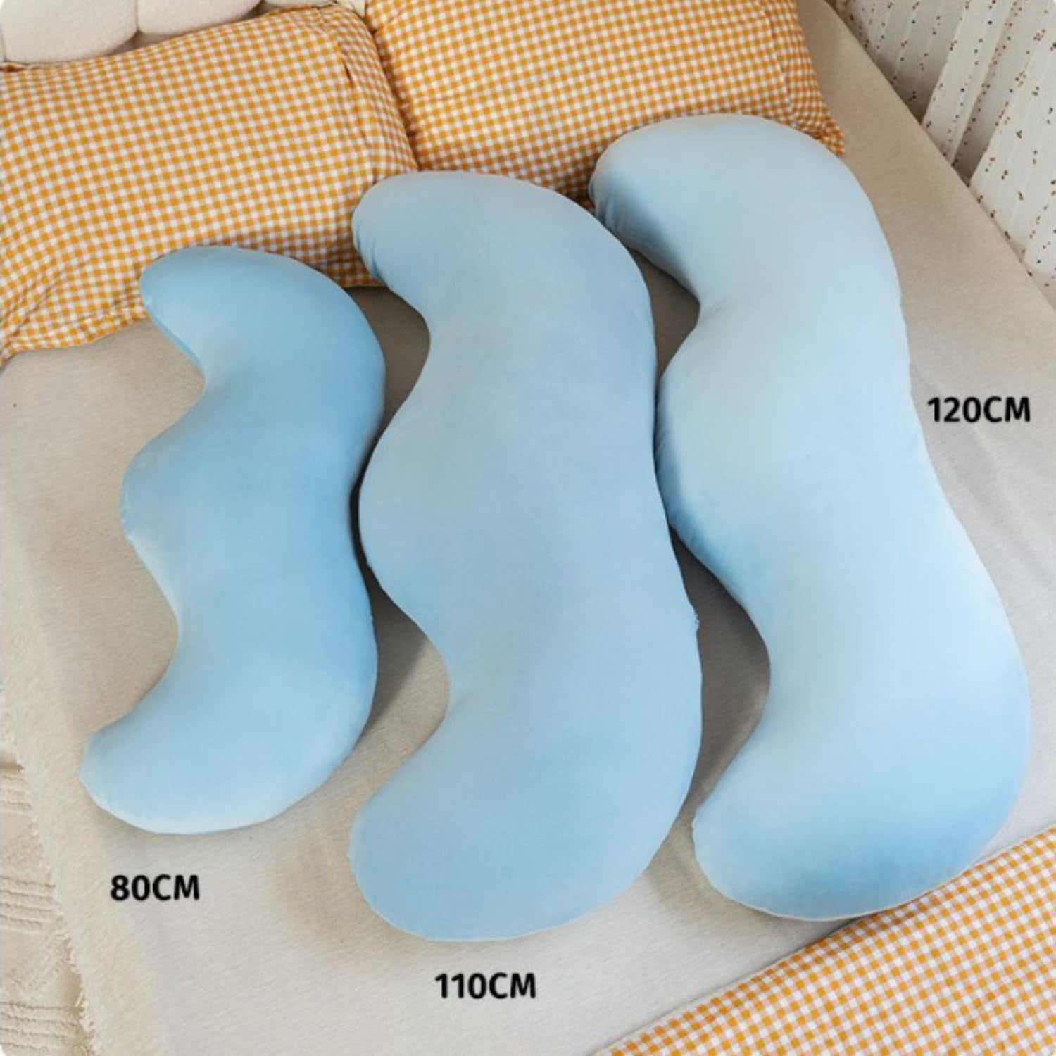 Pea Pod Body Pillow for Side Sleeper, Double Curve Design for Hip & Leg Support, Long Bolster Hug Pillow with Cooling Fabric, Mother's Day Gift