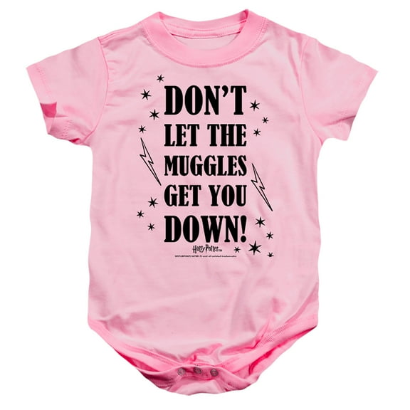 Harry Potter Muggles 1 Unisex Infant Snap Suit for Baby (18 Months) Pink