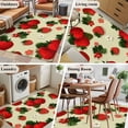 thumbnail image 6 of Beige Red Strawberry Area Rug 4'x6', Spring Floral Watercolor Summer Botanical Washable Non-Slip Rugs, Low Pile Large Carpet for Living Room Bedroom Dining Room Kitchen Office Indoor Mat, 6 of 9