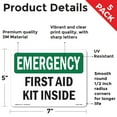 thumbnail image 2 of First Aid Kit Inside OSHA Emergency Vinyl Decal Label 7 Inch x 5 Inch - 5 Pack, 2 of 6