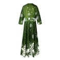 thumbnail image 7 of Stylish and Comfortable Women's Casual Dress Retro Christmas Snowflake Print Long Round Neck Half Sleeve for Festive Gatherings and Everyday Wear, 7 of 7