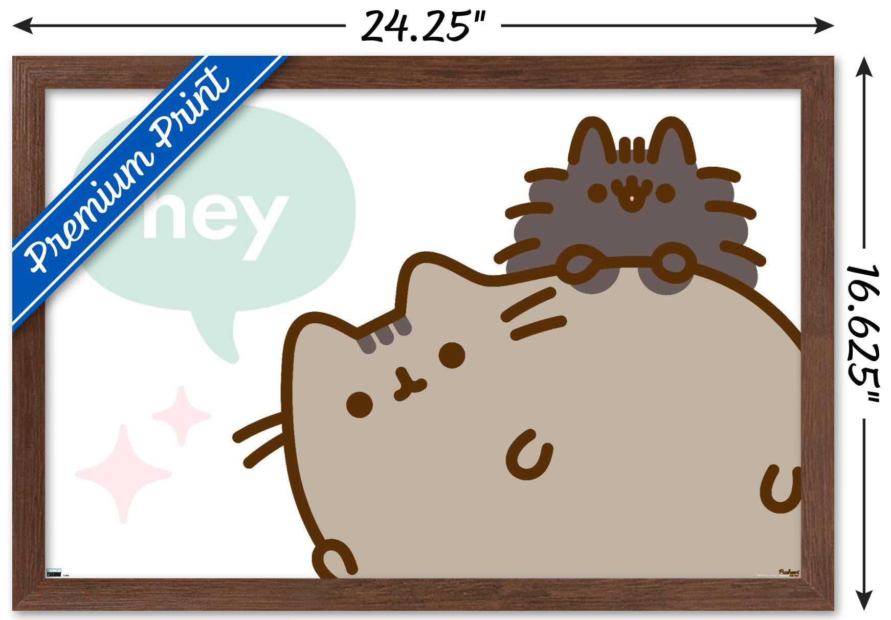 Pusheen - Hey Wall Poster, 14.725" x 22.375" Framed