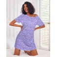 thumbnail image 2 of Ekouaer Nightgowns for Women Cotton Night Gown 3 Pack Sleep Shirts Short Sleeve Nightshirt Soft Sleepwear Nightdress, 2 of 6