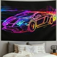 thumbnail image 2 of Orinice  Car Tapestry Wall Hanging Aesthetic Decoration For Bedroom Living Room Wall Art Tapestries Jdm Car Neon Simple Line Drawing  40x30inch, 2 of 6