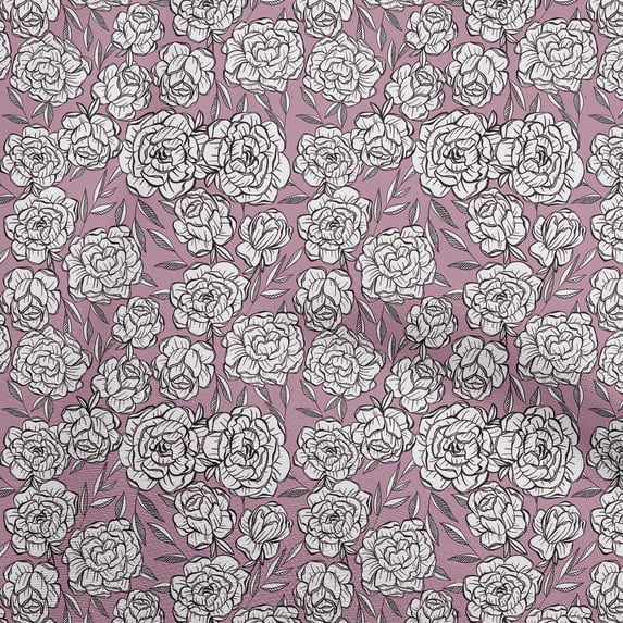 oneOone Polyester Spandex Purple Fabric Floral Sewing Fabric By The Yard Printed Diy Clothing Sewing Supplies 56 Inch Wide
