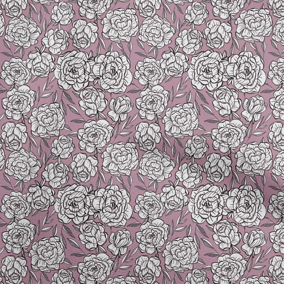 oneOone Polyester Spandex Purple Fabric Floral Sewing Fabric By The Yard Printed Diy Clothing Sewing Supplies 56 Inch Wide