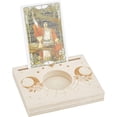 thumbnail image 1 of Soporte de madera para cartas de tarot, candelabro tallado con diseño de luna y flores, 10 x 8 x 1,5 cm, rectangular., 1 of 9