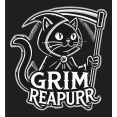 thumbnail image 2 of Black Cat Grim Reapurr Adult Black Long Sleeve Hoodie-Medium, 2 of 3