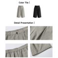 thumbnail image 5 of Migroa Men's Baggy Wide Leg Casual Shorts Mens Capri Pants Men’S Linen Pants Pleated Dress Business Elastic Waist Summer Shorts with Pockets Grey Xl, 5 of 6