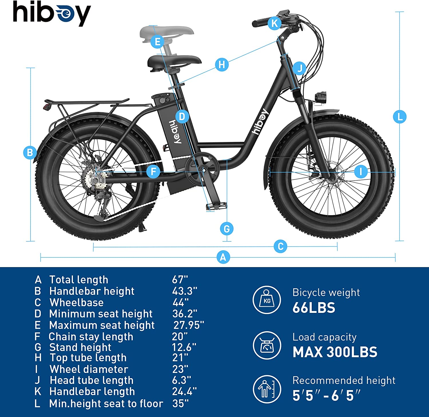 Hiboy EX6 Electric Bike for Adults, 20" 4.0 Fat Tire Step-Thru E Bike 500W Brushless Motor, 48V 15AH Removable Battery Ebike  Shimano 7 Speed with Electric Horn - image 4 of 6