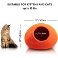 thumbnail image 2 of Woolygon Wool Cat Cave Bed Handcrafted from 100% Merino Wool, Eco-Friendly Felt Cat Cave for Indoor Cats and Kittens, 2 of 5