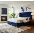 thumbnail image 2 of Meridian Furniture Savan Navy Velvet Full Bed, 2 of 22