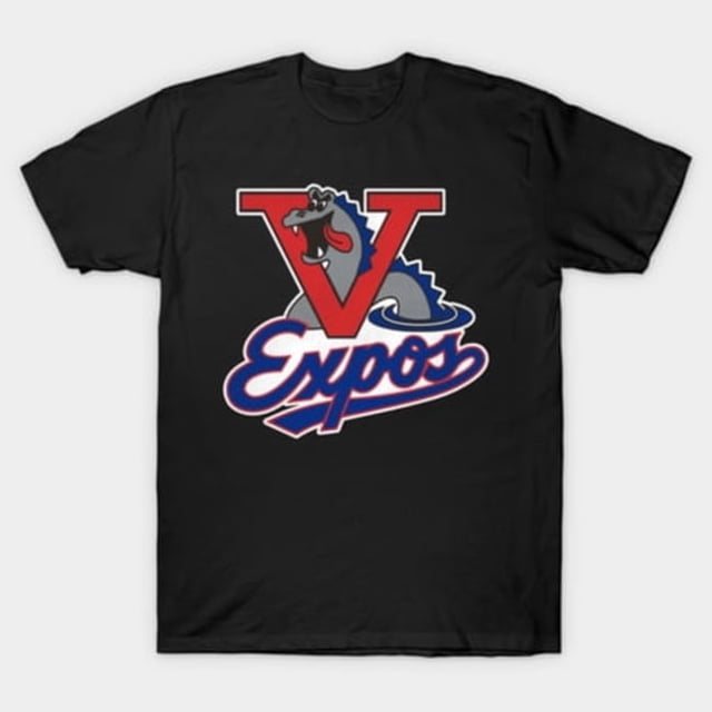 Defunct Vermont Expos Minor League Baseball Team Retro Logo Art Unisex T-Shirt, sizes up to 3XL