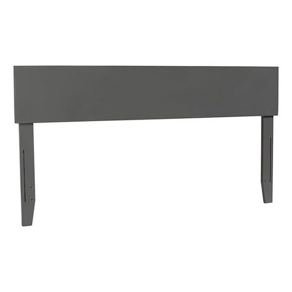 Bowery Hill Traditional Solid Wood Platform King Headboard in Gray