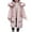 Pink, variant on KAUOD Girls Long Winter Parka Coats Faux-F𝐮r Hood Thick Warm Puffer Jackets Teen Kids Quilted Oversized Pockets down Outwear