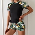 thumbnail image 2 of PMVFHDE Women's Tankini Swimsuits High Waist Shorts Long Sleeve Rash Guard For Surfing, 2 of 5