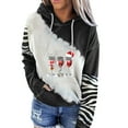 thumbnail image 4 of Pull de Noël à Capuche pour Femmes en Solde Mode Décontractée Imprimé de Noël Blouse à Manches Longues avec Poche, 4 of 5
