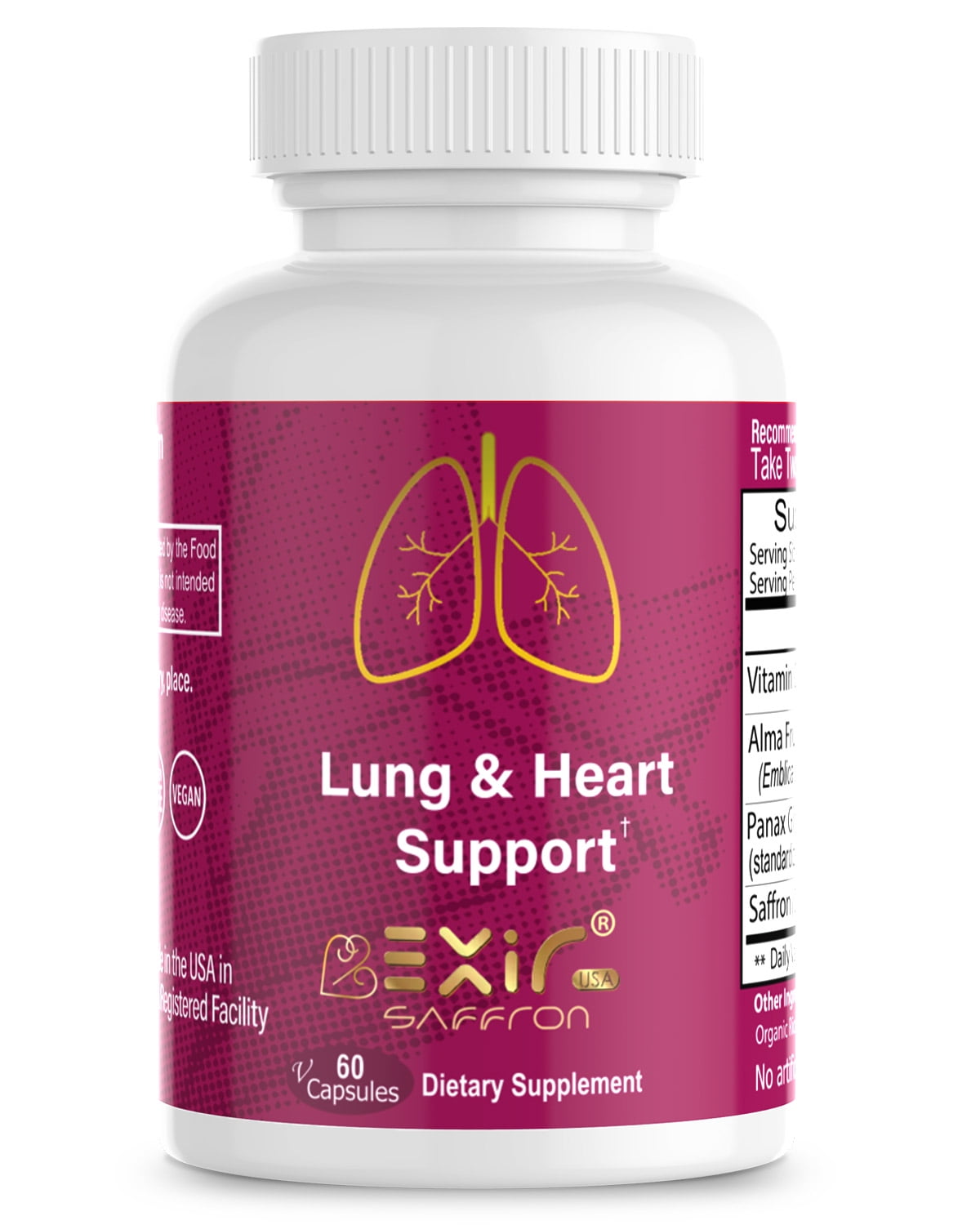 EXIR, Lung Health Supplement with Saffron, Vitamin C Plus, Supports