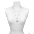 thumbnail image 3 of Delight Jewelry Beaded Clear Goldtone Crystal Horseshoe with Good Luck Be Strong and Courageous Engraved Cross Zoey Necklace, 28", 3 of 4
