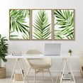 thumbnail image 4 of IDEA4WALL Framed Canvas Print Wall Art Set of 3 Green Tropical Palm Leaf Prints, Watercolor Botanical Art Prints, Large Modern Wall Art, Minimalist Artwork for Home Decor - Natural 24"x36"x3, 4 of 5