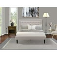 thumbnail image 2 of East West Furniture FN08Q-1GA08 2-Piece Fannin Bed Set with 1 Queen Size Bed and a Mid Century Nightstand - Mist Beige Linen Fabric, 2 of 8
