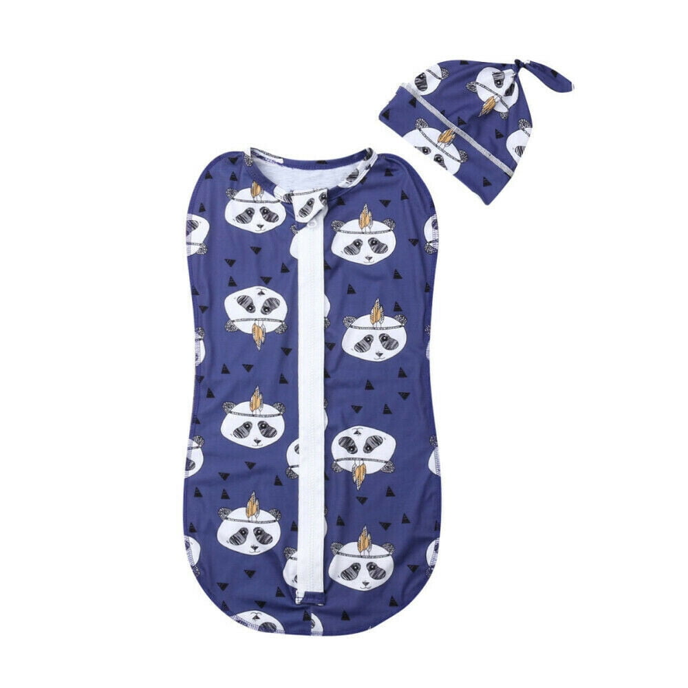 Luethbiezx Soft Baby Swaddle Muslin Blanket Newborn Zipper Wrap Swaddling Blanket 2PCS/SET