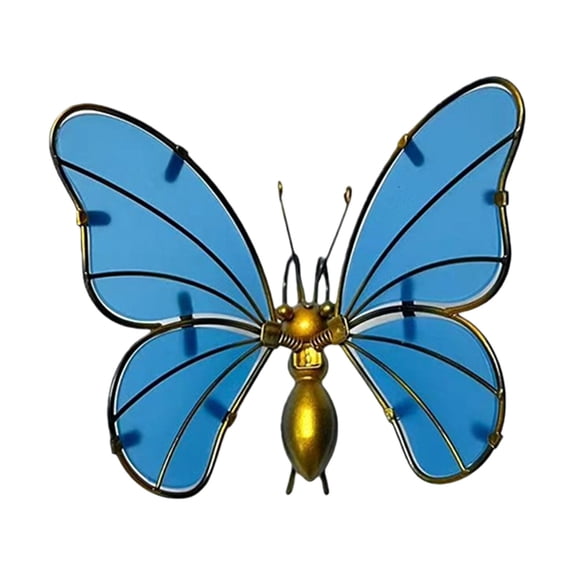 Glow in The Dark Butterfly Decorations for Wall, Garden, Fence, Outdoor Hanging Metal Butterflies, Night Garden Decor for Patio, Yard, Plant Pot, 1 Pcs, 5.1x4.5"