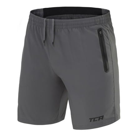 Tca Mens Elite Tech Lightweight Running Or Gym Training Shorts With Zip Pockets - Asphalt Xx-Large