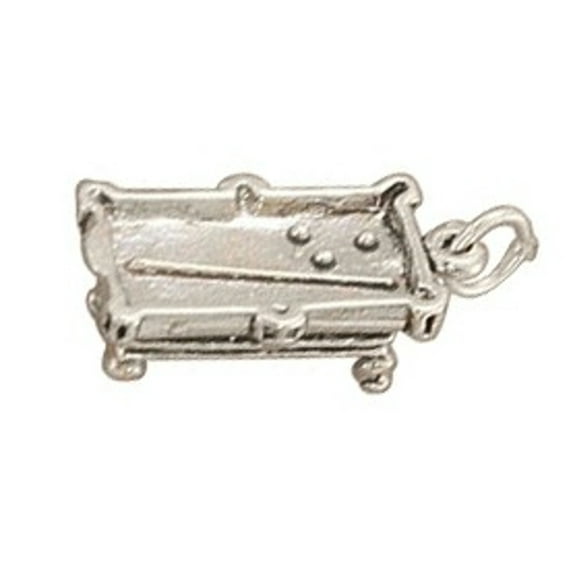 Sterling Silver 24" 1mm Box Chain 3D Billiards Pool Table Pendant Necklace