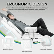 GTRACING Ergonomic Executive Cozy Fabric Gaming Office Chair with Footrest, White