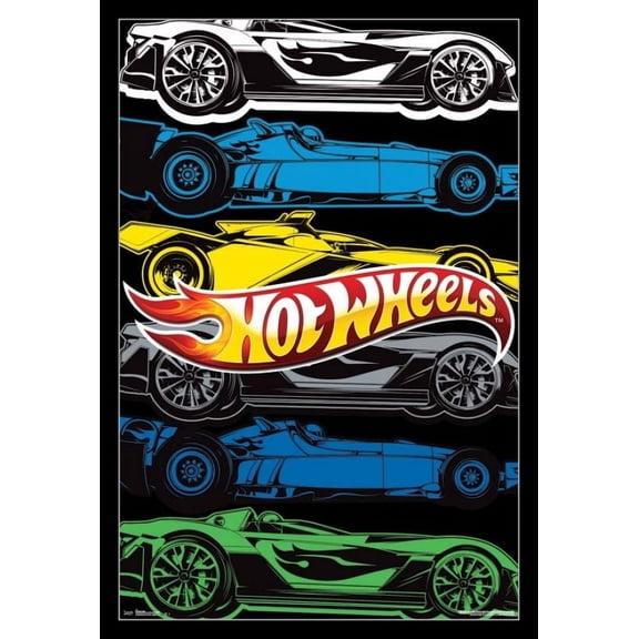 Hot Wheels (24x36) Laminated & Framed Poster Print (22 x 34)