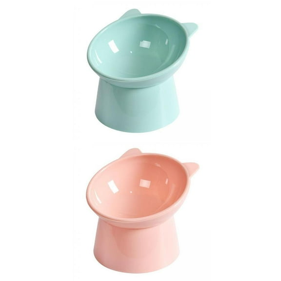 2Pcs Raised Cat Bowls Elevated Cat Food and Water Bowls Dog Cat Feeder Dish Suitable for Small, Medium Cats and Dogs